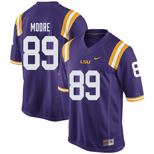 Men #89 Derian Moore LSU Tigers College Football Jerseys Sale-Purple